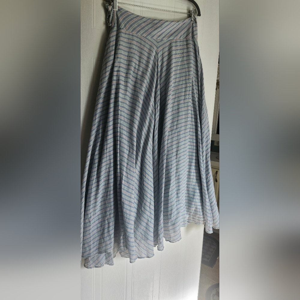 Odille Multicolor Striped A-Line Skirt